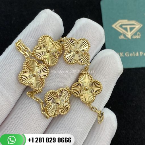 Van Cleef & Arpels Vintage Alhambra Bracelet 5 Motifs Yellow Gold – VCARP3JK00