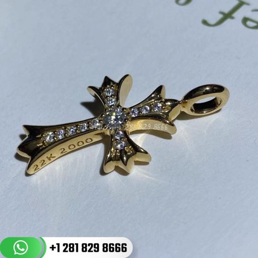 Chrome Hearts CH 22k Gold Paved Diamond Cross