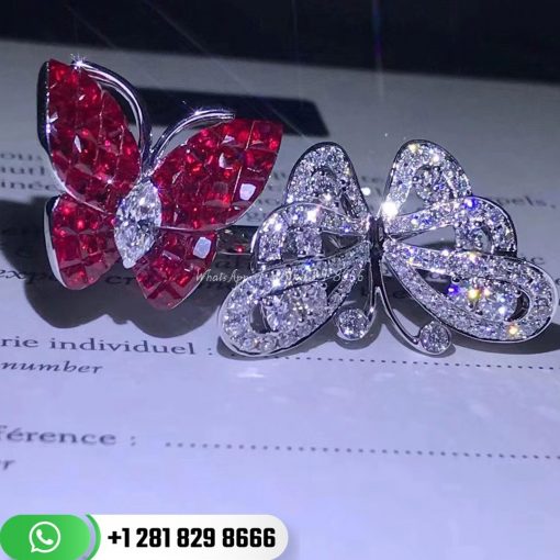 Van Cleef & Arpels Between the Finger Ring Flying Butterfly Ring with Mystery Set Rubies VCARF27100