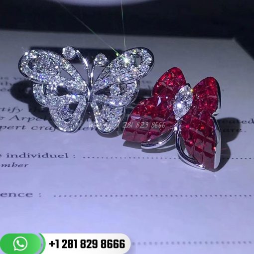 Van Cleef & Arpels Between the Finger Ring Flying Butterfly Ring with Mystery Set Rubies VCARF27100