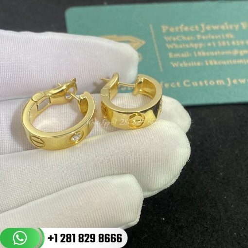 Cartier Love Earrings 2 Diamonds Yellow Gold -B8022900