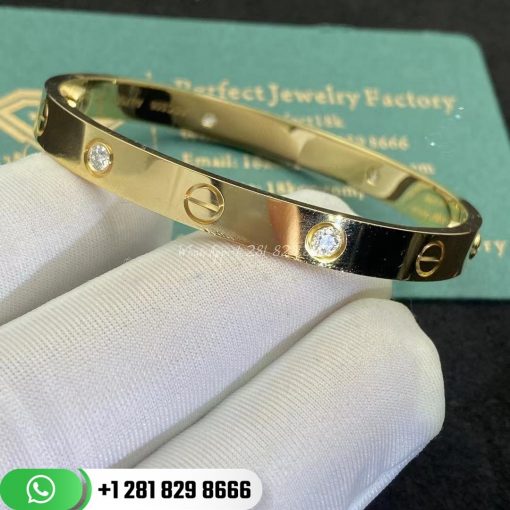 Cartier Love Bracelet 4 Diamonds Yellow Gold - B6035917