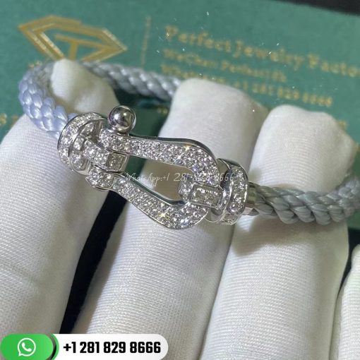 Fred Force 10 Bracelet 18k White Gold and Diamonds Large Model - 0B0050 - 6B0109