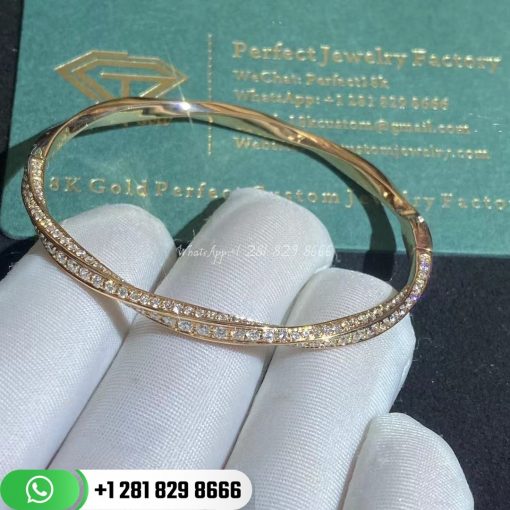 Graff Spiral Pavé Diamond Bangle Rose Gold - RGB349S