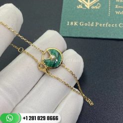 Cartier Amulette De Cartier Bracelet XS Model Yellow Gold Malachite Diamond - B6047117