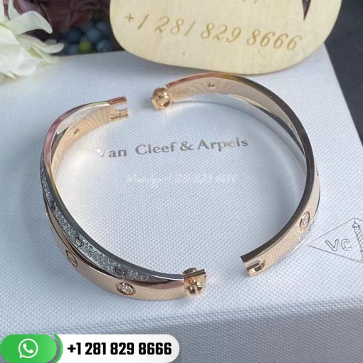 Cartier Love Bracelet Diamond-paved Rose Gold and White Gold - N6039217