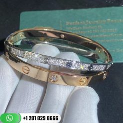 Cartier Love Bracelet Diamond-paved Rose Gold and White Gold - N6039217