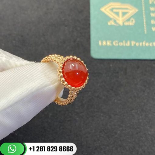 Van Cleef & Arpels Perlée Couleurs Ring Rose Gold Carnelian - VCARP4DR00