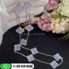 Van Cleef & Arpels Vintage Alhambra Necklace 10 Motifs White Gold Chalcedony - VCARD34800