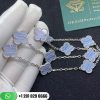 Van Cleef & Arpels Vintage Alhambra Necklace 10 Motifs White Gold Chalcedony - VCARD34800