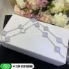 Van Cleef & Arpels Vintage Alhambra Necklace 10 Motifs White Gold Chalcedony - VCARD34800