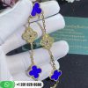 Van Cleef & Arpels Vintage Alhambra Bracelet 5 Motifs Yellow Gold Diamond Lapis lazuli