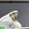 Chanel Coco Crush Ring Quilted Motif 18k White and Yellow Gold Diamonds - J11335