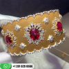 Buccellati Cuff Bracelet Yellow and white gold with rubies and diamonds