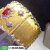 Buccellati Cuff Bracelet Yellow and white gold with rubies and diamonds