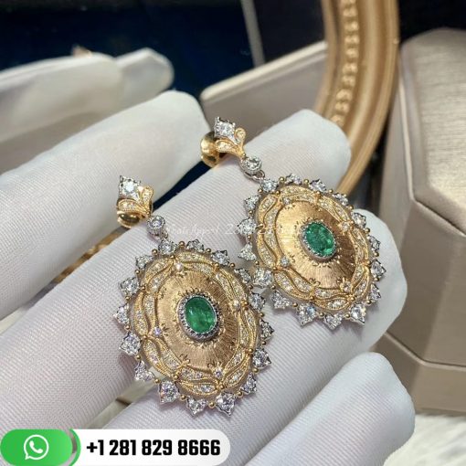 Buccellati Pendant Earrings Vintage Craftsmanship and Emeralds