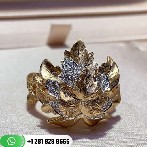 Buccellati Vintage Diamond Leaf Ring