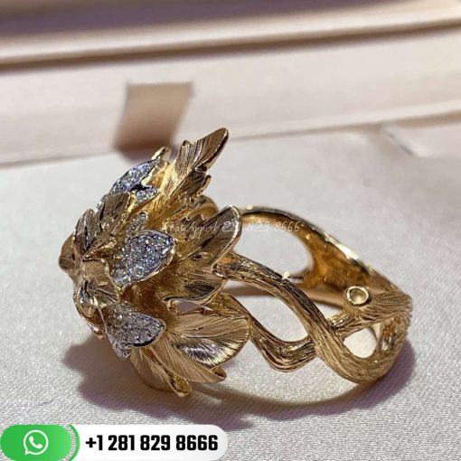 Buccellati Vintage Diamond Leaf Ring