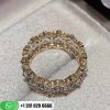 Buccellati Rombi Eternelle Band Ring with Diamonds 18k White and Yellow Gold