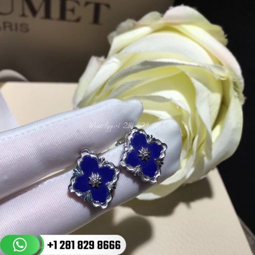 Buccellati Opera Earrings with Lapis Accents 18K White Gold