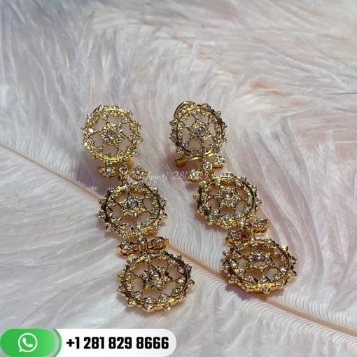 Buccellati Mario Round Cassiopeia Diamond Gold Pendant Earrings