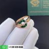 BVLGARI BVLGARI openwork ring in 18 kt rose gold with malachite elements and a brilliant-cut diamond.