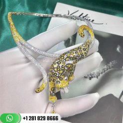 Panthère de Cartier High Jewelry Necklace of Yellow Diamond Onyx Emerald