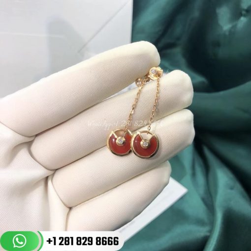 Amulette De Cartier Earrings 12mm Model Carnelian