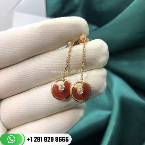 Amulette De Cartier Earrings 12mm Model Carnelian