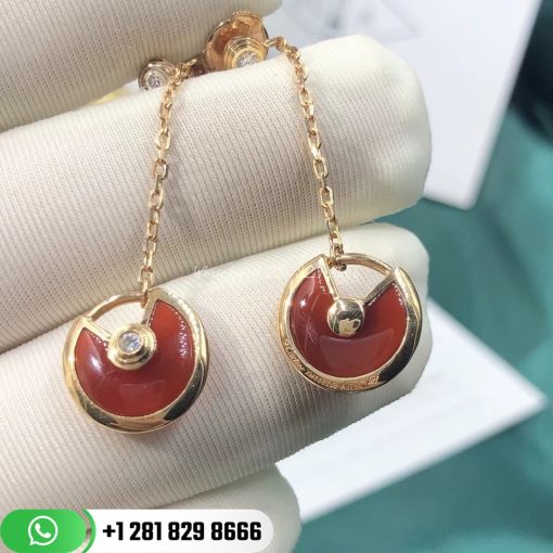 Amulette De Cartier Earrings 12mm Model Carnelian