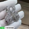 Bvlgari Serpenti 18K White Gold Full Diamond Pave and Tourmaline Snake Head Drop Ea 352756