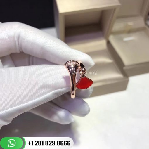 Bvlgari Divas Dream Rose Gold Carnelian and Diamond Ring