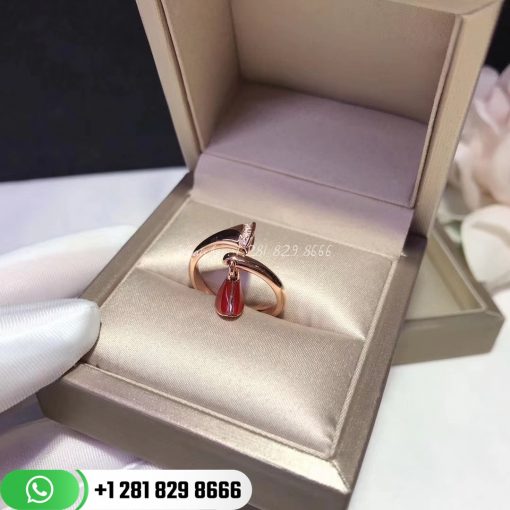 Bvlgari Divas Dream Rose Gold Carnelian and Diamond Ring