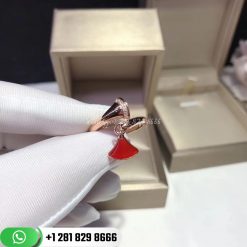 Bvlgari Divas Dream Rose Gold Carnelian and Diamond Ring