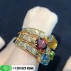 Bvlgari 18k Yellow Gold Multi Gem Allegra Ring AN852171