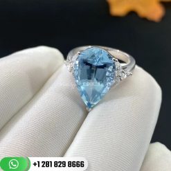 Water Drop Aquamarine Design Ring 8ct