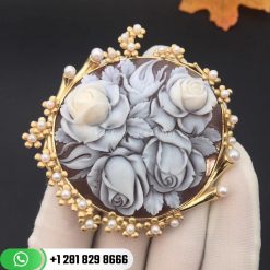 Rose Carved Brooch Design