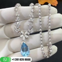 Aquamarine Design Diamond Necklace