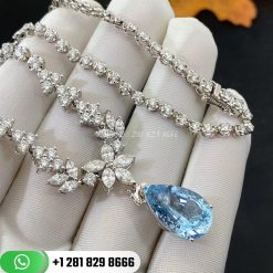 Aquamarine Design Diamond Necklace