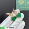 Chopard Happy Hearts Earrings, Ethical Rose Gold, Diamonds, Green Agate 837482-5011