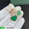 Chopard Happy Hearts Earrings, Ethical Rose Gold, Diamonds, Green Agate 837482-5011