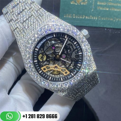 Audemars Piguet Royal Oak 41 Steel Custom PavÉ Diamond Set Skeleton