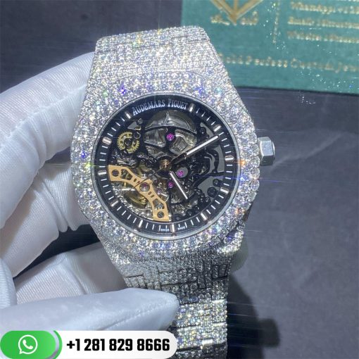 Audemars Piguet Royal Oak 41 Steel Custom PavÉ Diamond Set Skeleton