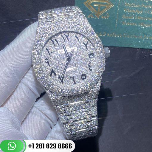 Audemars Piguet 41 Custom Diamonds Steel Men's Watch 15400ST.OO.1220ST.01