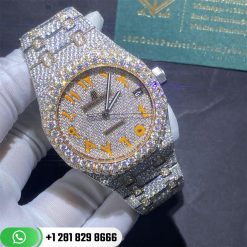 Audemars Piguet Royal Oak 41 With Custom Diamonds Pink Gold Men's Watch 15400OR.OO.1220OR.02