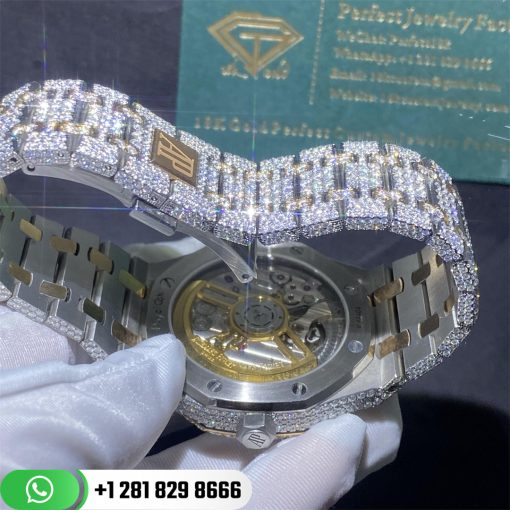 Audemars Piguet Royal Oak 41 With Custom Diamonds Pink Gold Men's Watch 15400OR.OO.1220OR.02