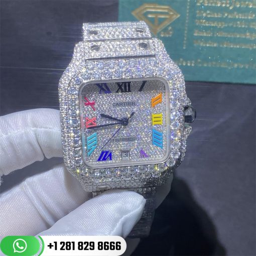 Cartier Santos De Cartier Custom PavÉ Diamond Set