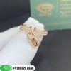 Louis Vuitton Lockit 18k Rose Gold Diamond Pave Dangling Lock Ring