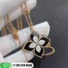 Roberto Coin Princess Flower Pendant in 18k Gold with Black Jade and Diamonds Large Version