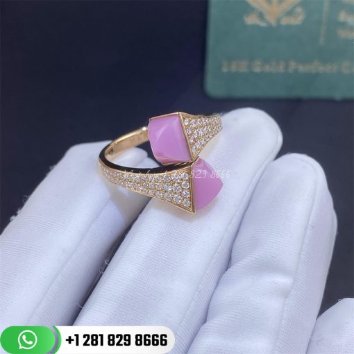 Marli Cleo Diamond Ring Rose Gold Diamond Ring CLEO-R5-Pink Coral